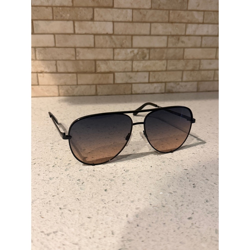 Quay Australia High Key Aviator Sunglasses Black Fade Oversized 64mm Unisex
